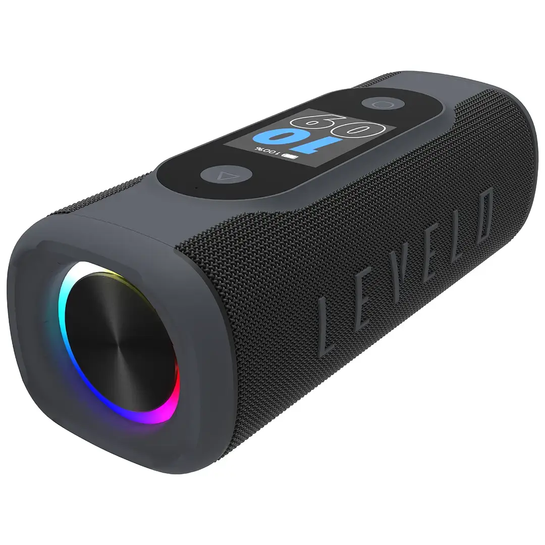 Levelo BassBeat Portable Speaker With Display - Black
