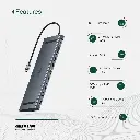 Green Lion 12 in 1 4K HDMI Ethernet USB-C HUB - Gray