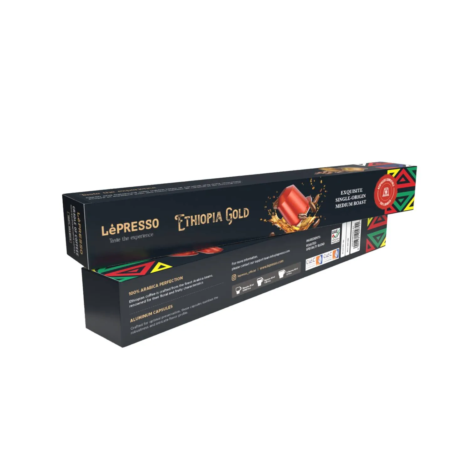 LePresso Aluminum Capsules for Nespresso Medium Blended 10pc - Ethiopia