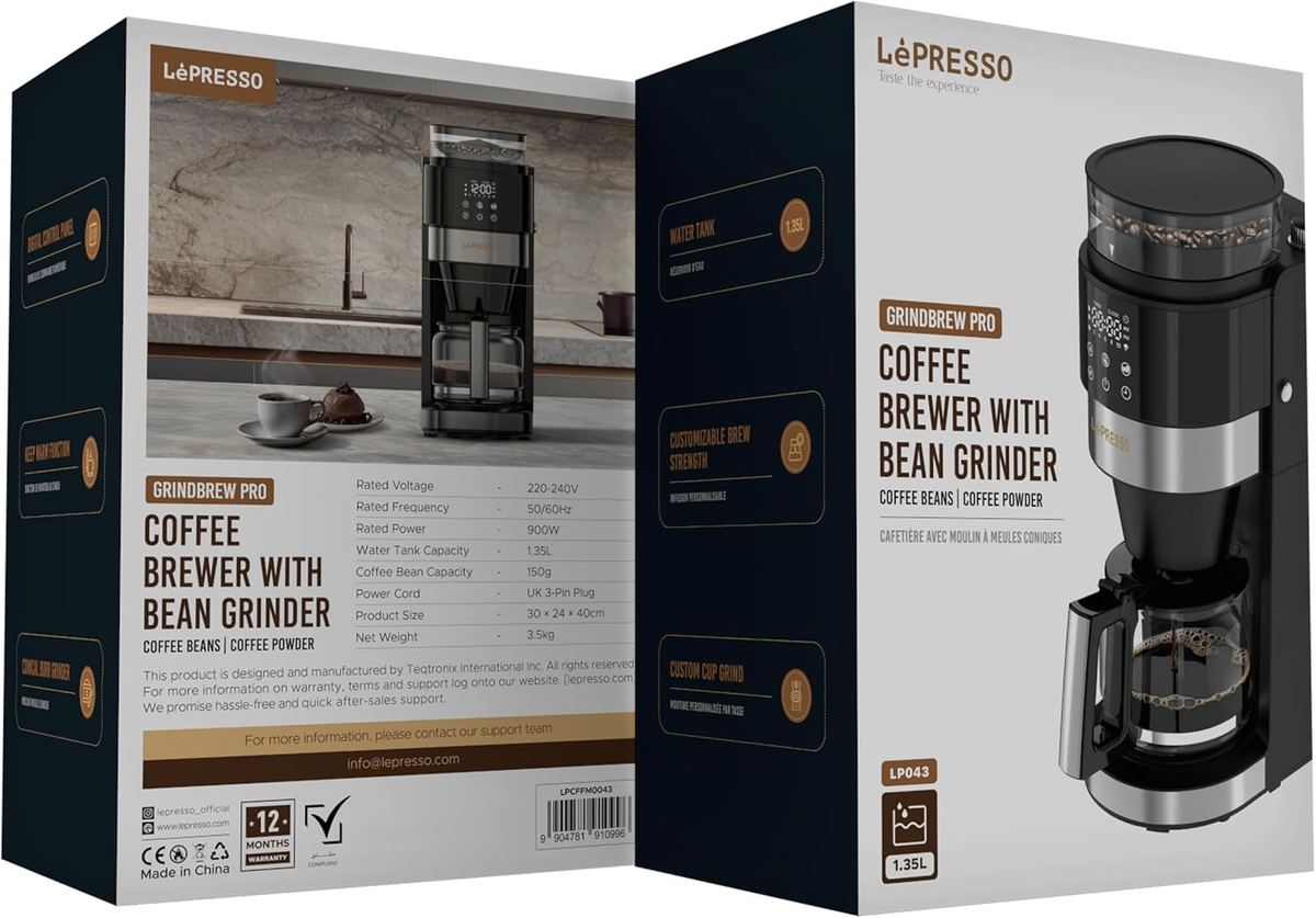 LePresso Drip Brew 900W Coffee Maker 1.35L - Black