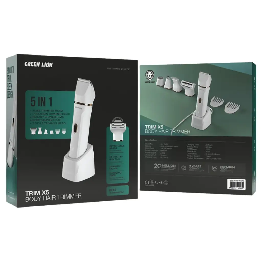 Green Lion Trim X5 Body Hair Trimmer - White