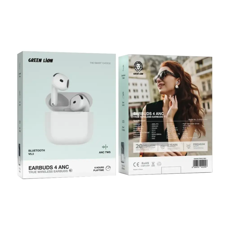 Green Lion Earbuds 4 ANC  - White