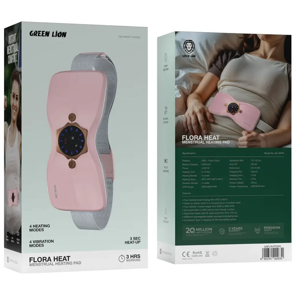 Green Lion Flora Heat Menstrual Heating Pad - Pink