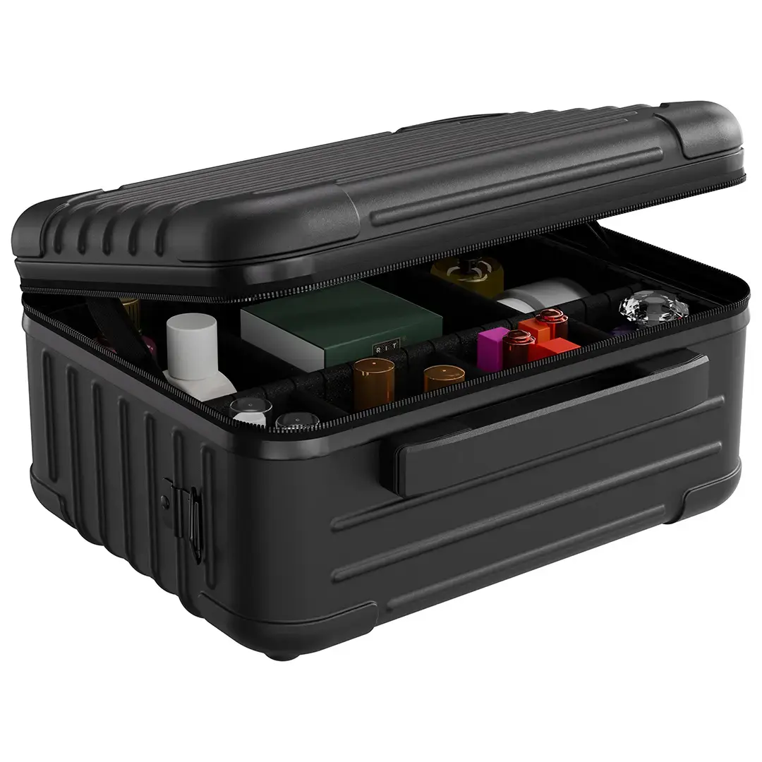 Porodo Makeup Bags PC+ABS LED light mirror - Black