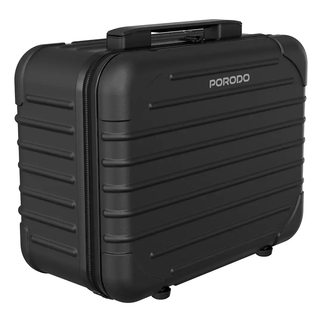 Porodo Makeup Bags PC+ABS LED light mirror - Black