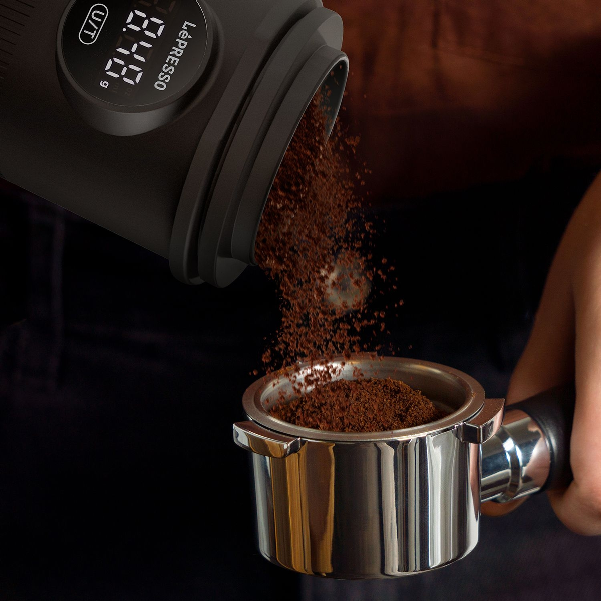 LePresso Barista Mate Dosing cup scale 850mAh rechargeable Suitable for 58mm  portafilter - Black