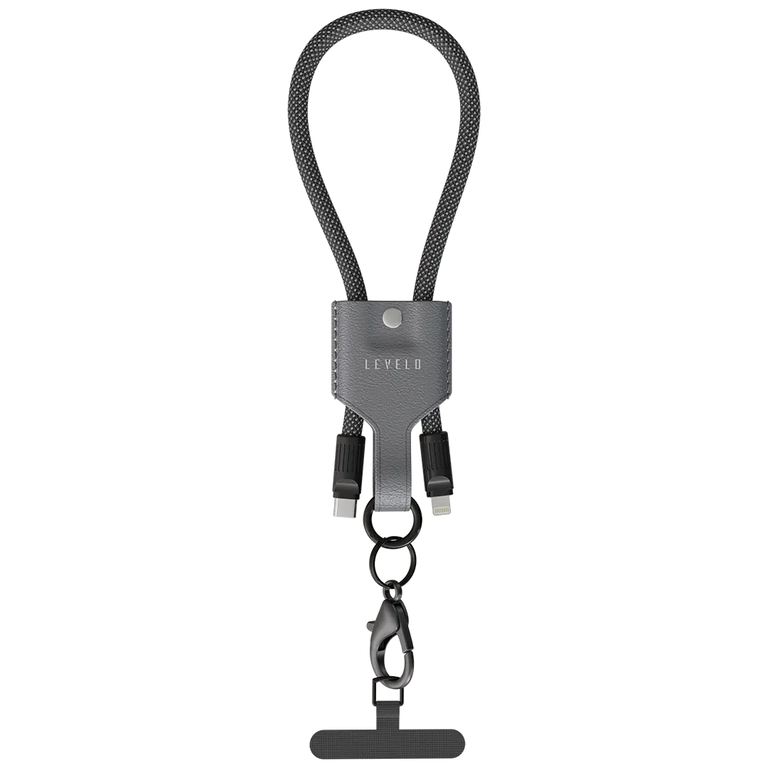 Levelo Tugo Type-C to Lightning 30W Lanyard Cable - Gray  LVLTUGO303CLBKGY