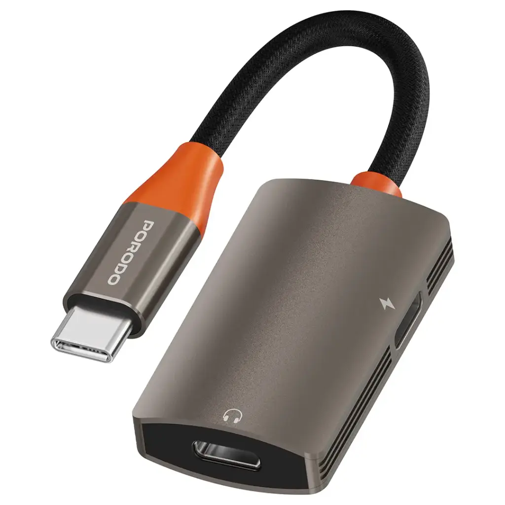 Porodo AudioLink Duo rAudioLink Duo USB-C Interface Audio And Charge Splitter