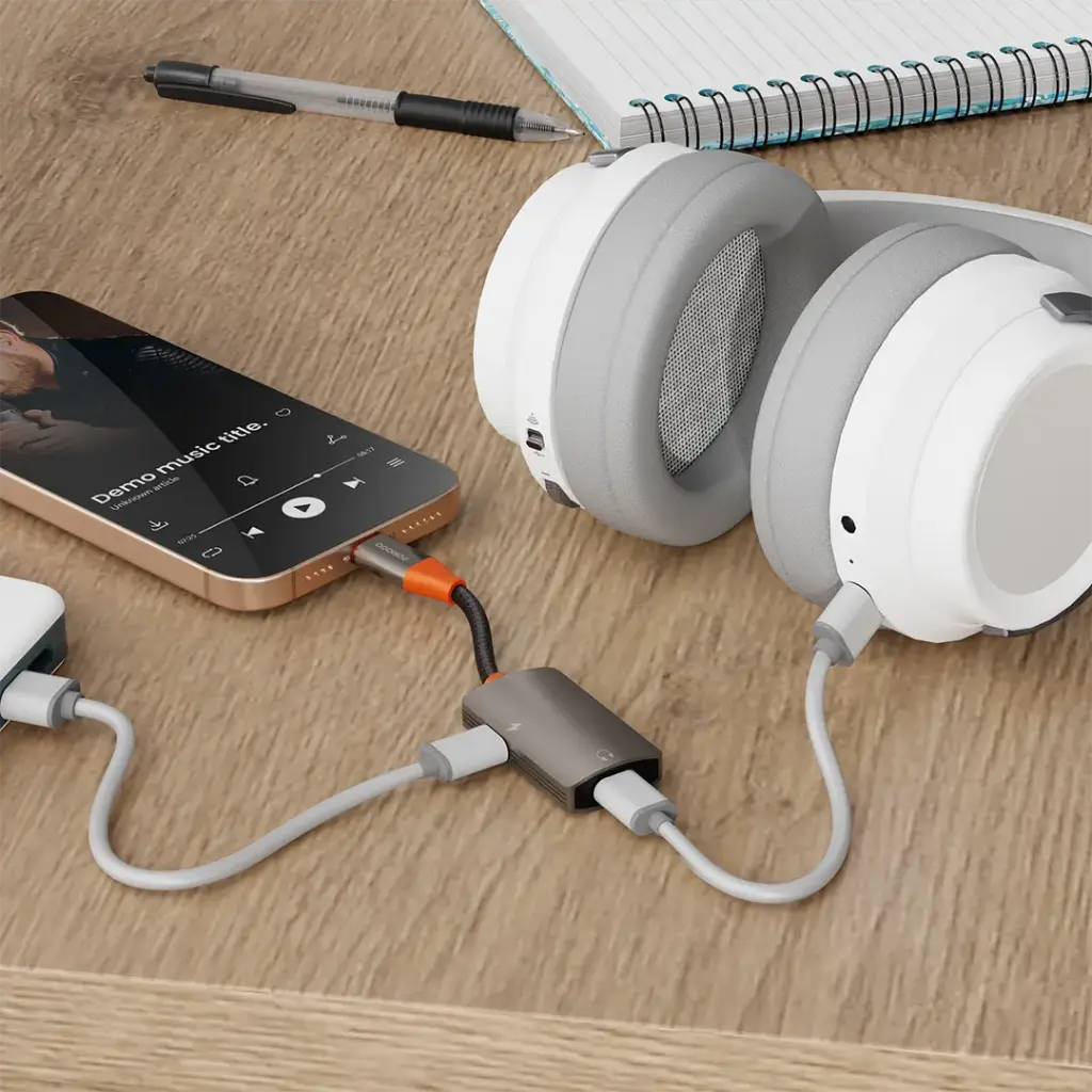 Porodo AudioLink Duo rAudioLink Duo USB-C Interface Audio And Charge Splitter