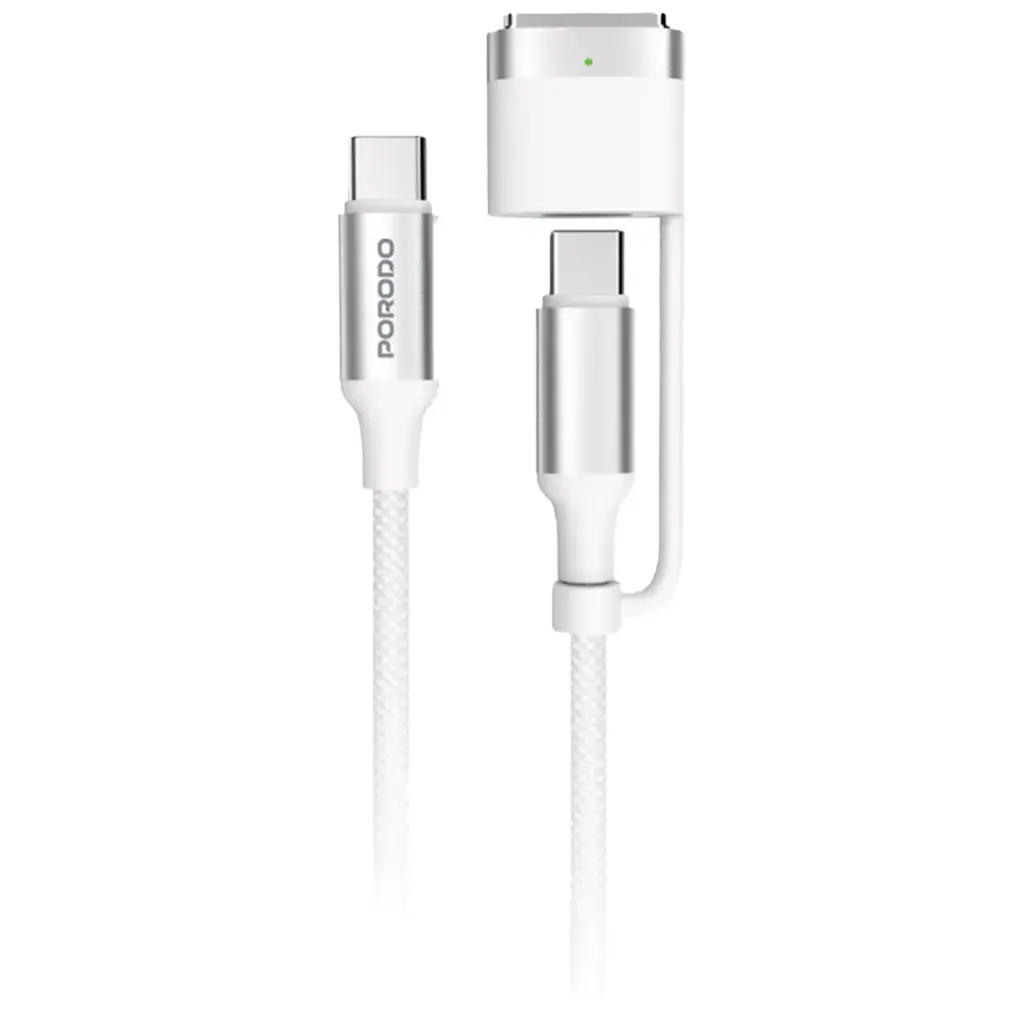 Porodo 2-In-1 Cable Magsafe 3 Charging Cable With USB-C To USB-C