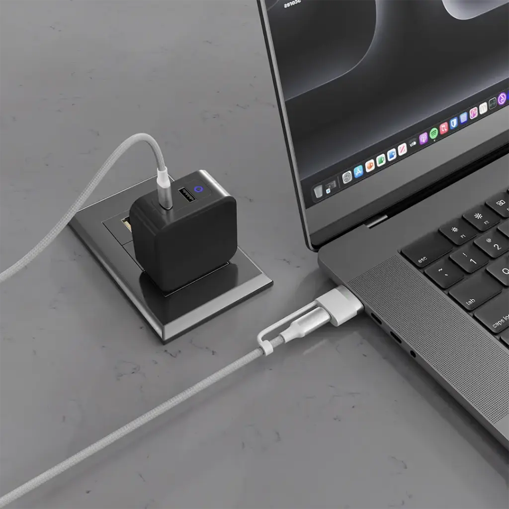 Porodo 2-In-1 Cable Magsafe 3 Charging Cable With USB-C To USB-C