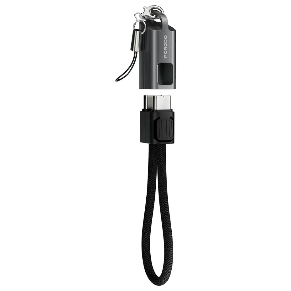Porodo ChargeLoop Keychain Zinc Nylon Cable