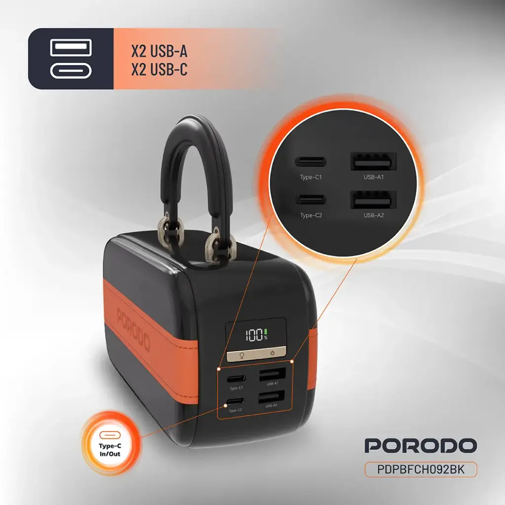 Porodo Sway High-power digital display fast charging Portable power bank