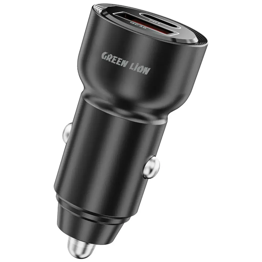 Green Lion RoadVolt Car Charger PD+QC 60W - Black
