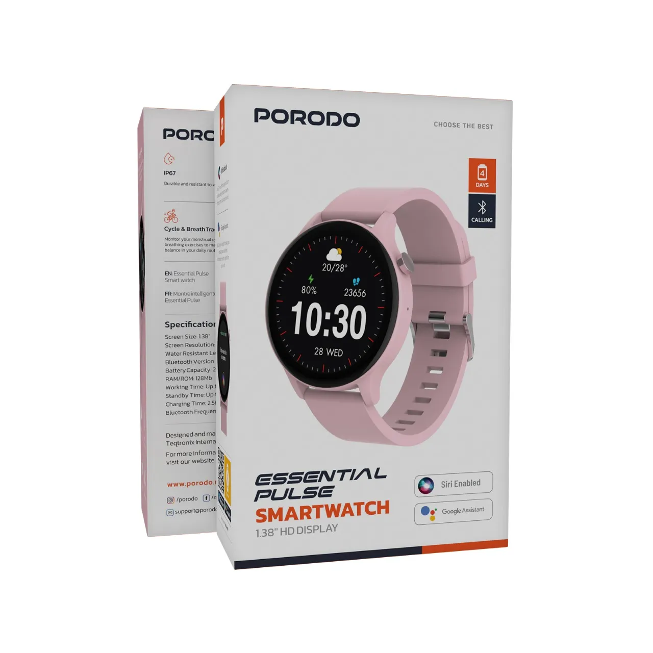 PORODO ESSENTIAL PULSE SMARTWATCH 1.38" - IP6