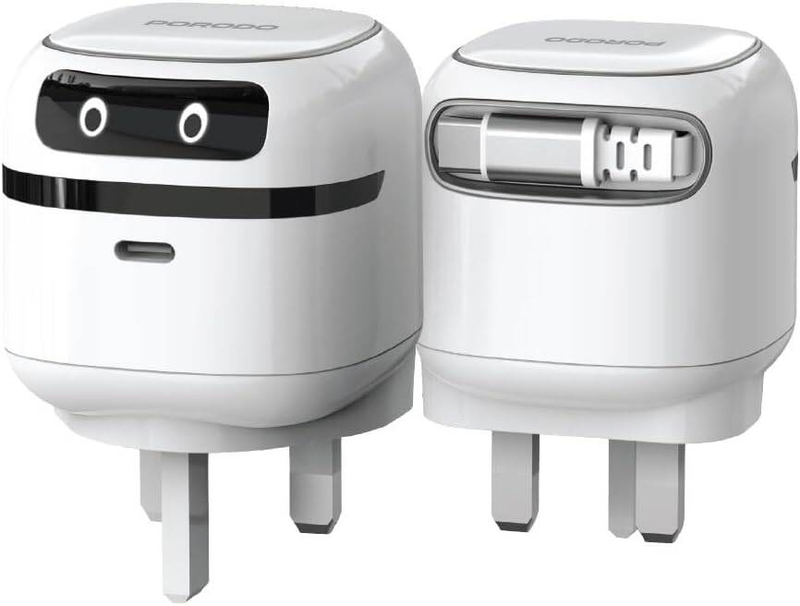 PORODO Ayuon 65W GaN ROBOT CHARGER -AC INPUTS*100V-240V & DUAL TYPE C OUTPUTS