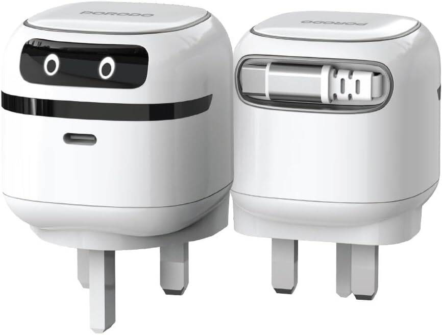 PORODO Ayuon 65W GaN ROBOT CHARGER -AC INPUTS*100V-240V & DUAL TYPE C OUTPUTS