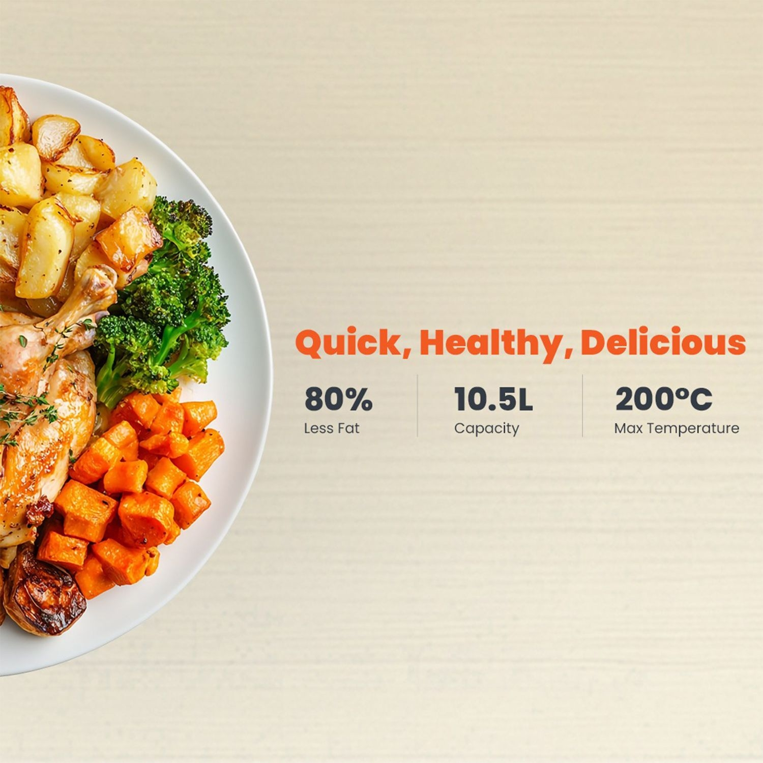 PORODO Flexi Cook Pro 2100W 3 IN 1 AIR FRYER WITH DUAL HEATING +DELAY TIMER