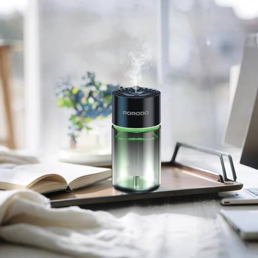 PORODO Valencia 300mAh*120ML AROMA DIFFUSER WITH RGB LIGHT- BK