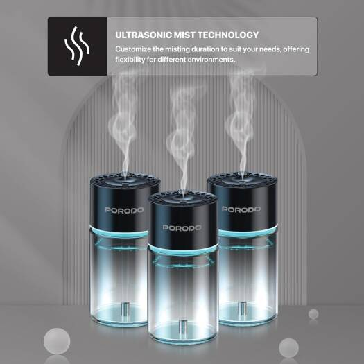 PORODO Valencia 300mAh*120ML AROMA DIFFUSER WITH RGB LIGHT- BK