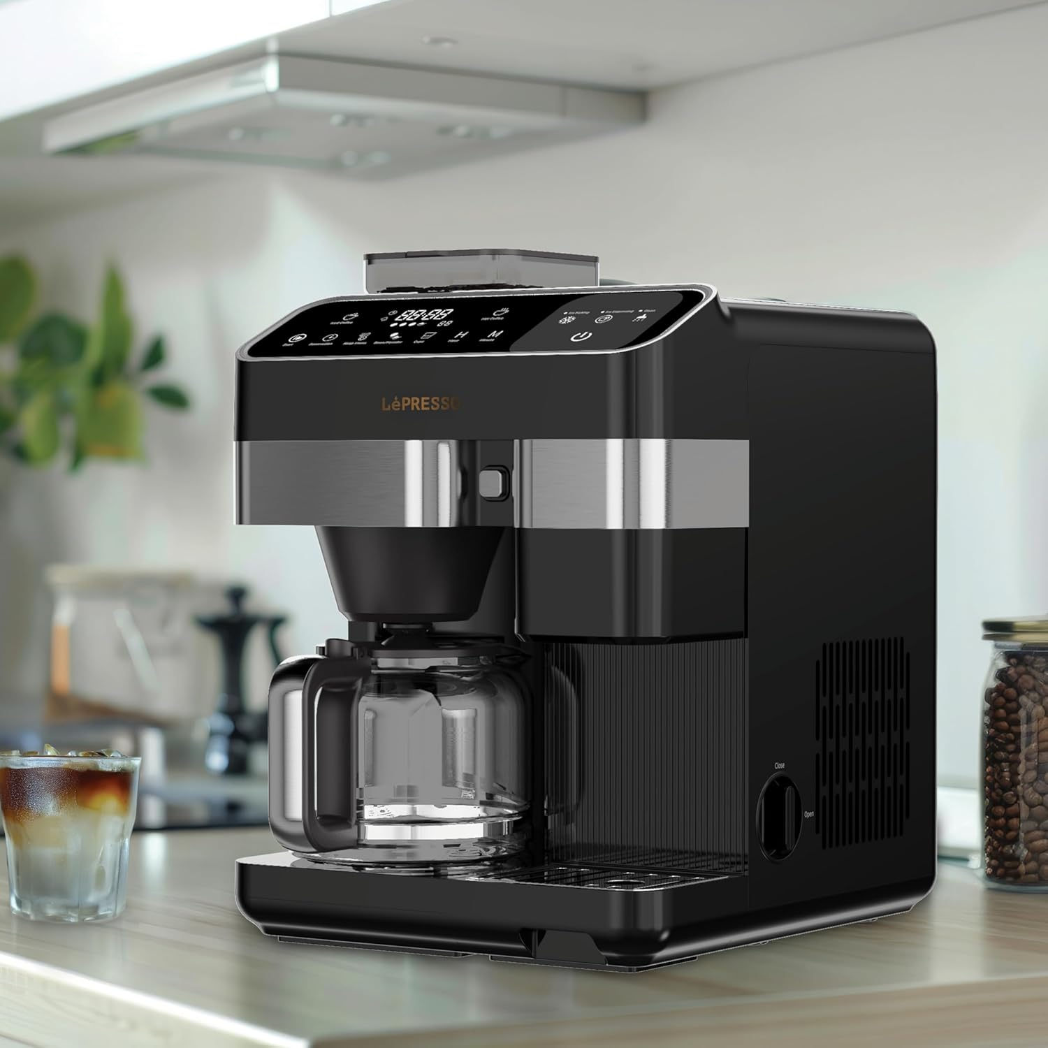 LePresso Americano Pro Ice & Hot Coffee Machine Ice Making & Keep Warm Function - Black