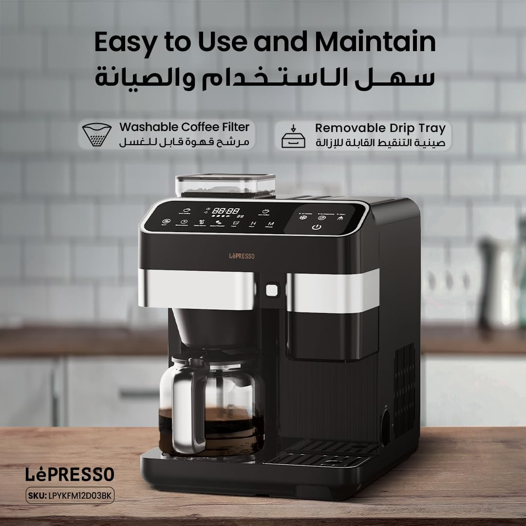 LePresso Americano Pro Ice & Hot Coffee Machine Ice Making & Keep Warm Function - Black
