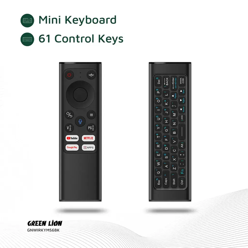 Green Lion Wireless Remote Pro with Keyboard and Mouse - Black