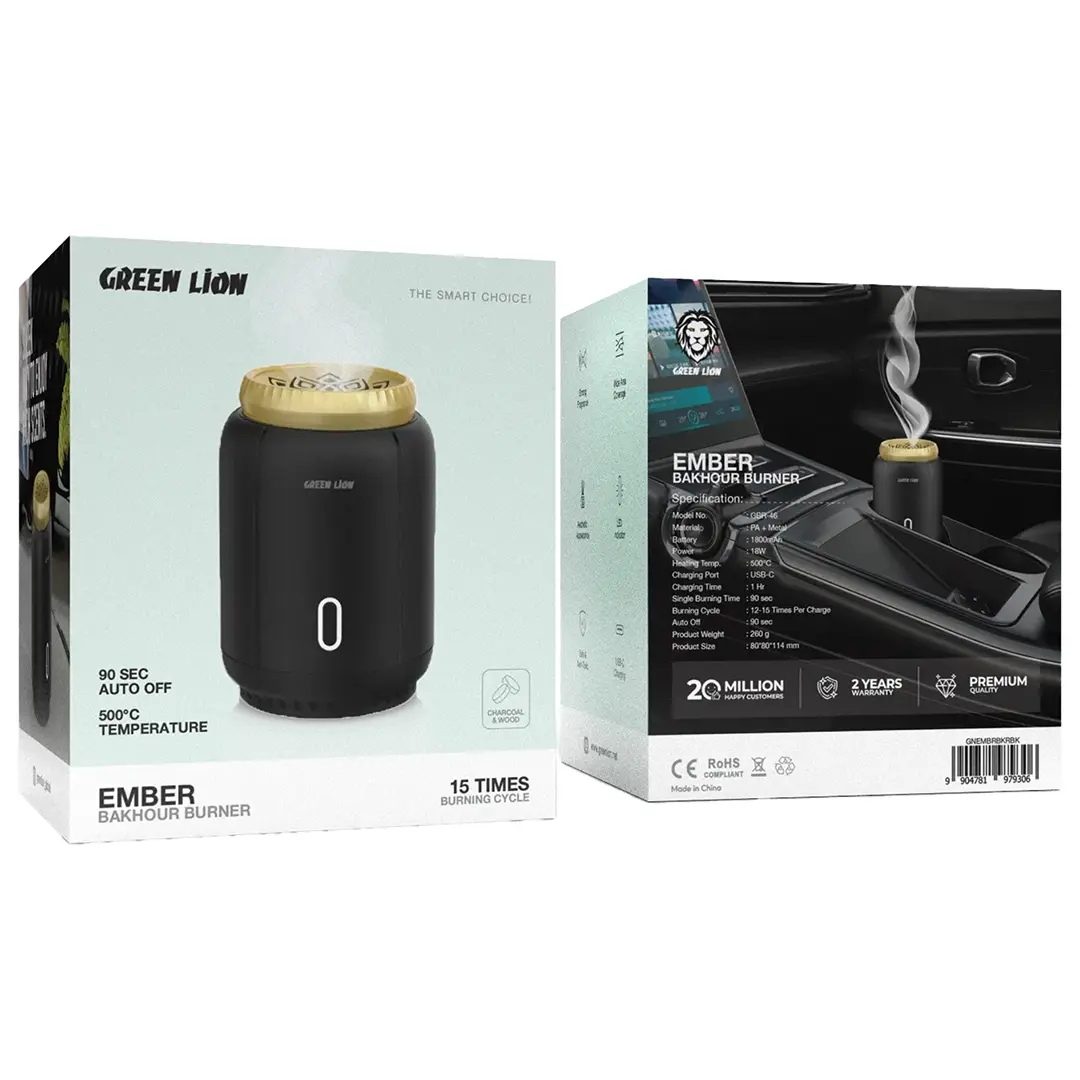 Green Lion Ember Bakhour Burner - Black