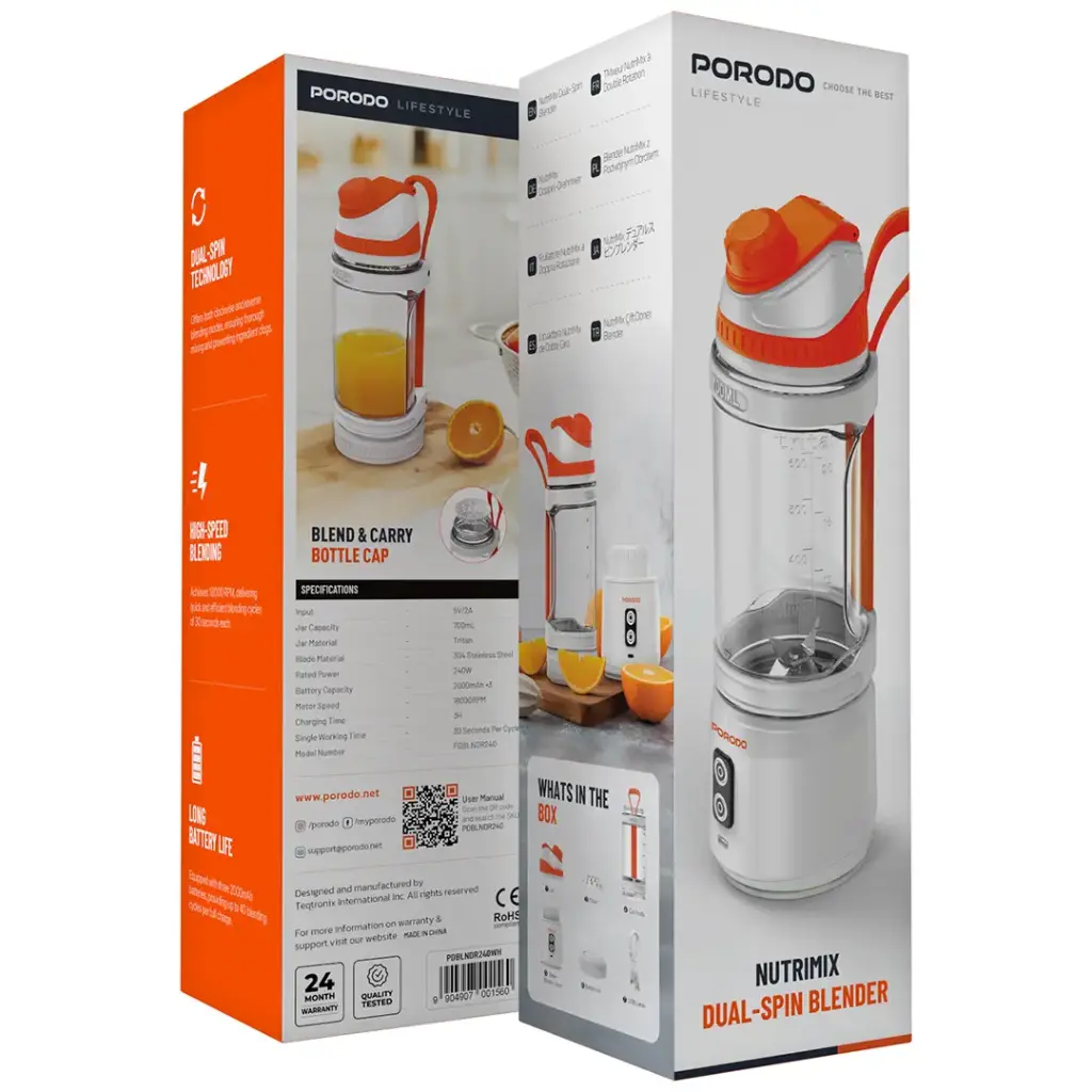 Porodo Lifestyle Nutrimix Dual Spin Clockwise