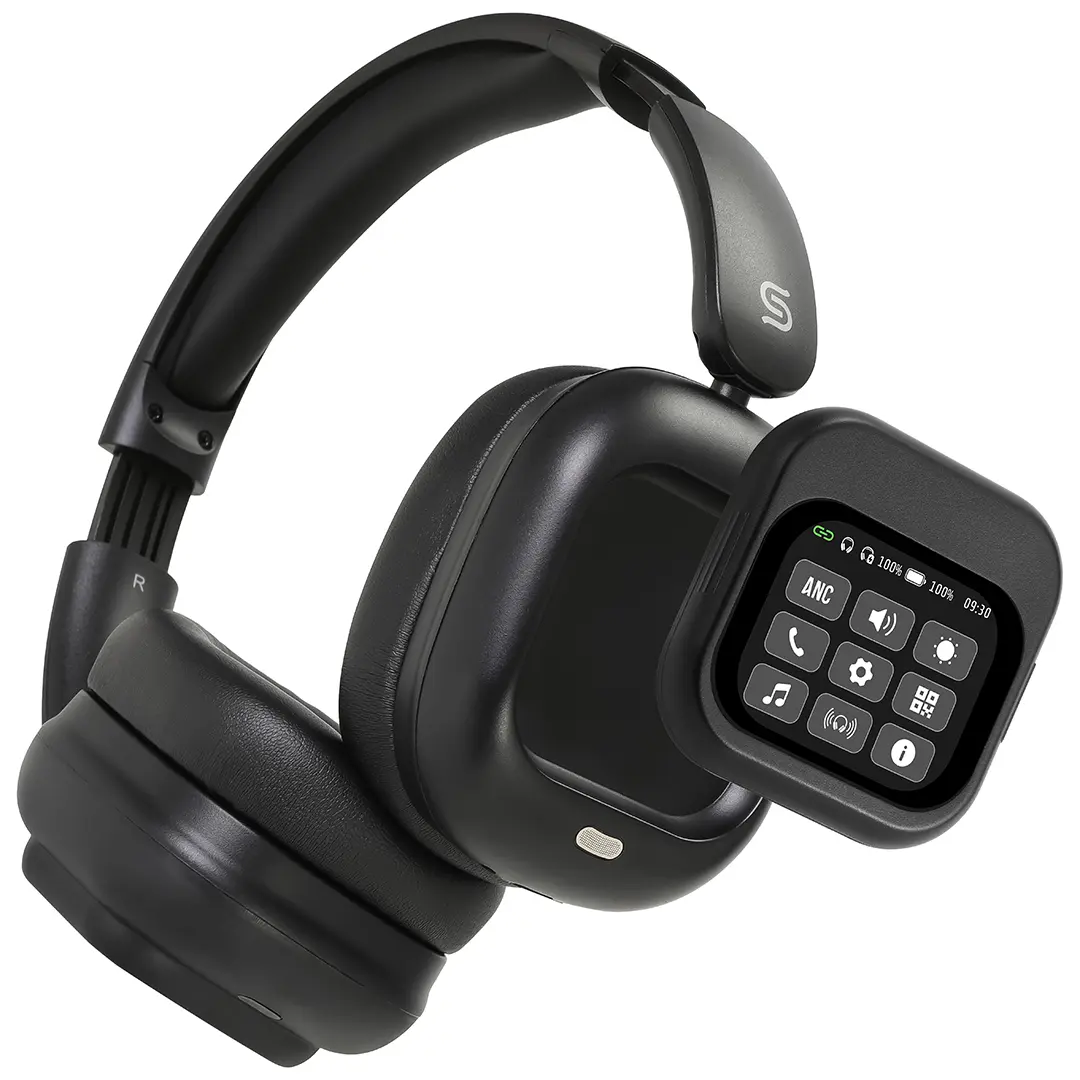 PORODO SOUNDTEC 300mAh ANC HEADPHONE WITH REMOVABLE MAGNETIC TOUCH SCREEN
