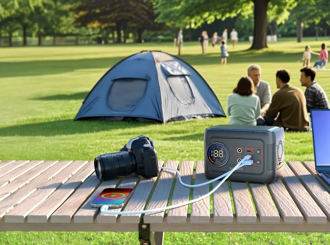 Porodo Portable 76.96Wh Power Station With Wireless Charger - Grey/Black