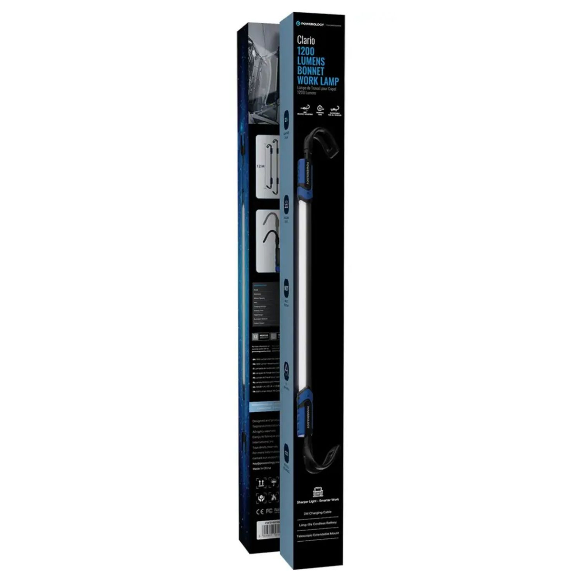 Powerology Clario 1200 Lumens Work Light with Dimming Function - Black