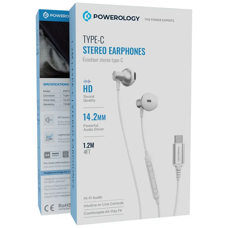 Powerology Stereo Type-C Headphones White