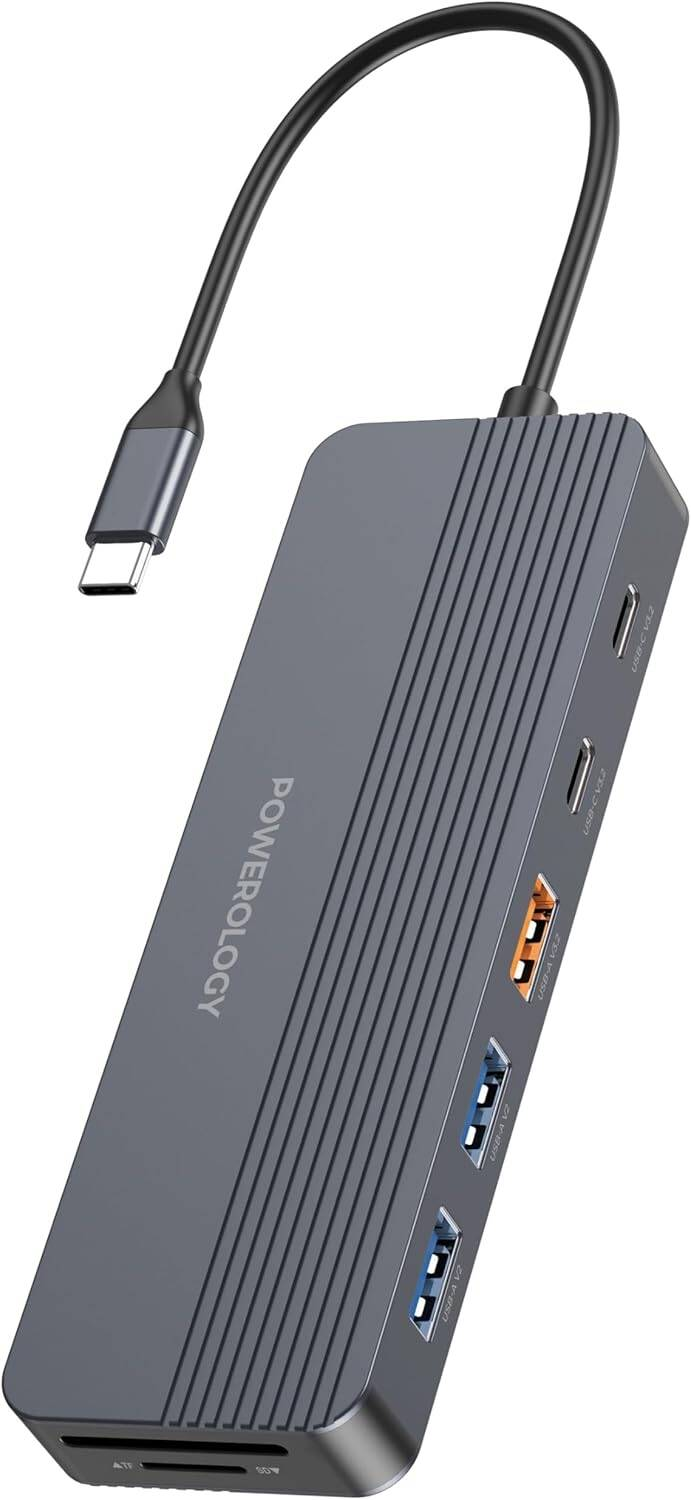 Powerology PD 100W 12-in-1 USB-C Hub with 3.2 10GBPS