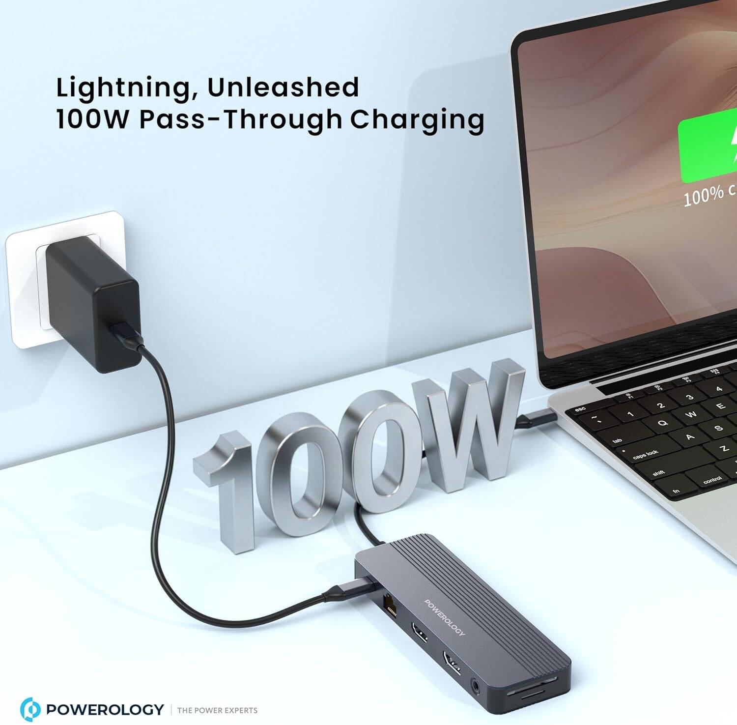 Powerology PD 100W 12-in-1 USB-C Hub with 3.2 10GBPS