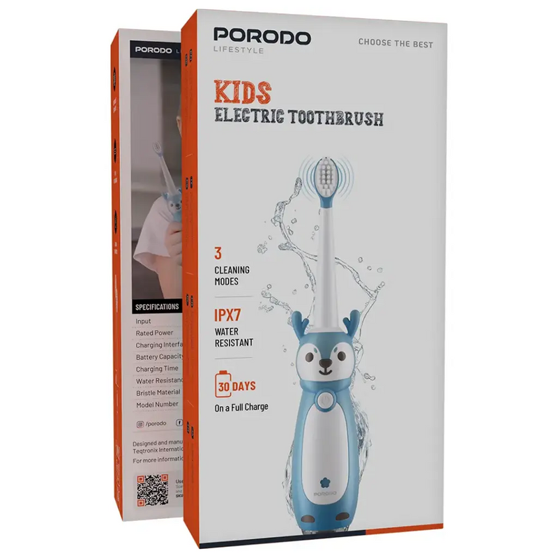 Porodo Kids Electric Toothbrush – Sonic Rechargeable Toothbrush for Children
