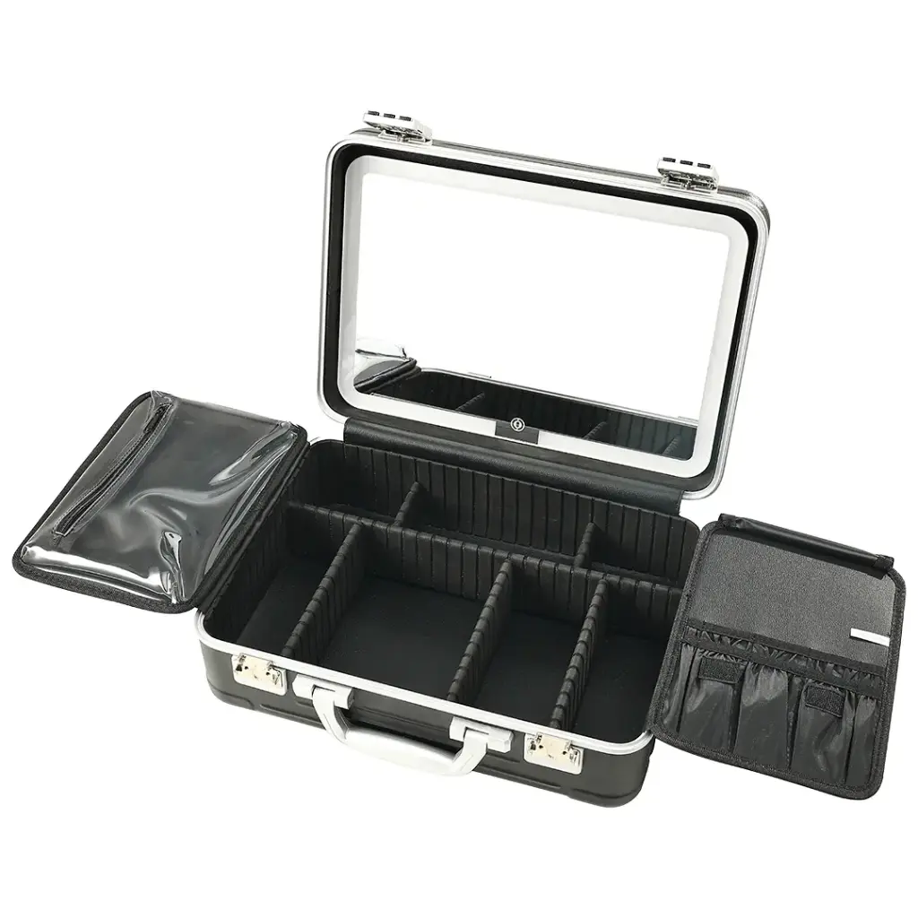 Porodo Lifestyle Makeup Case with Portable LED Light Mirror - Black