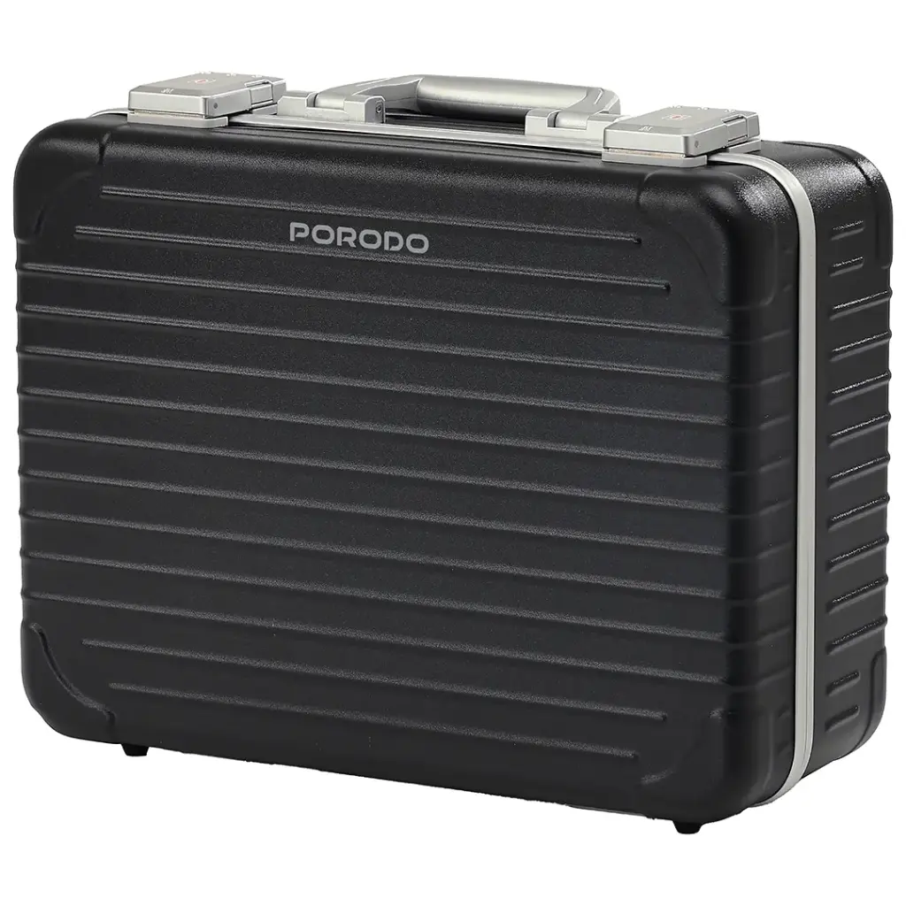 Porodo Lifestyle Makeup Case with Portable LED Light Mirror - Black