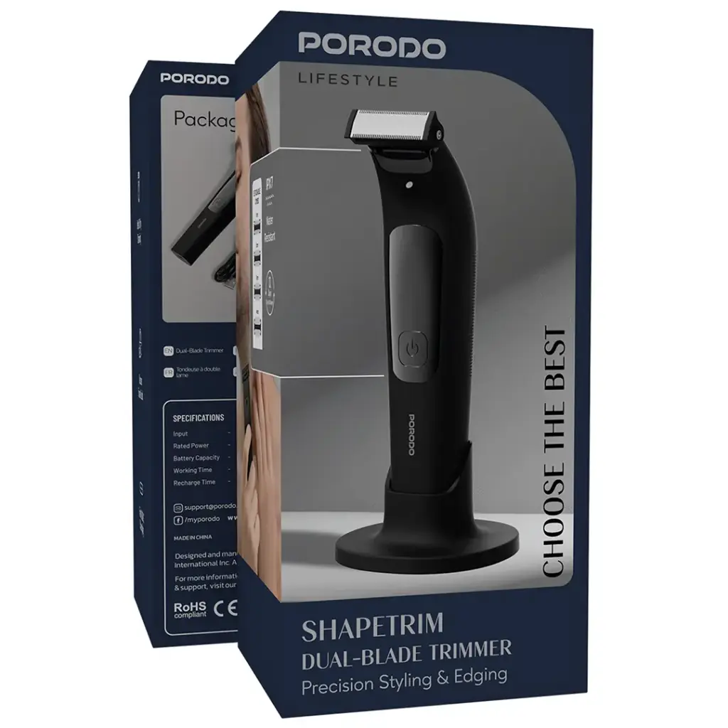 Porodo Lifestyle PDLFST8307BK Cordless Hair Clipper and Beard Trimmer black