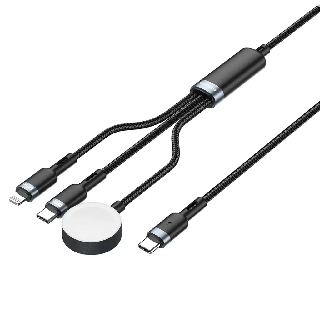 Porodo TrioLink 60W C to C+L+Watch Charger