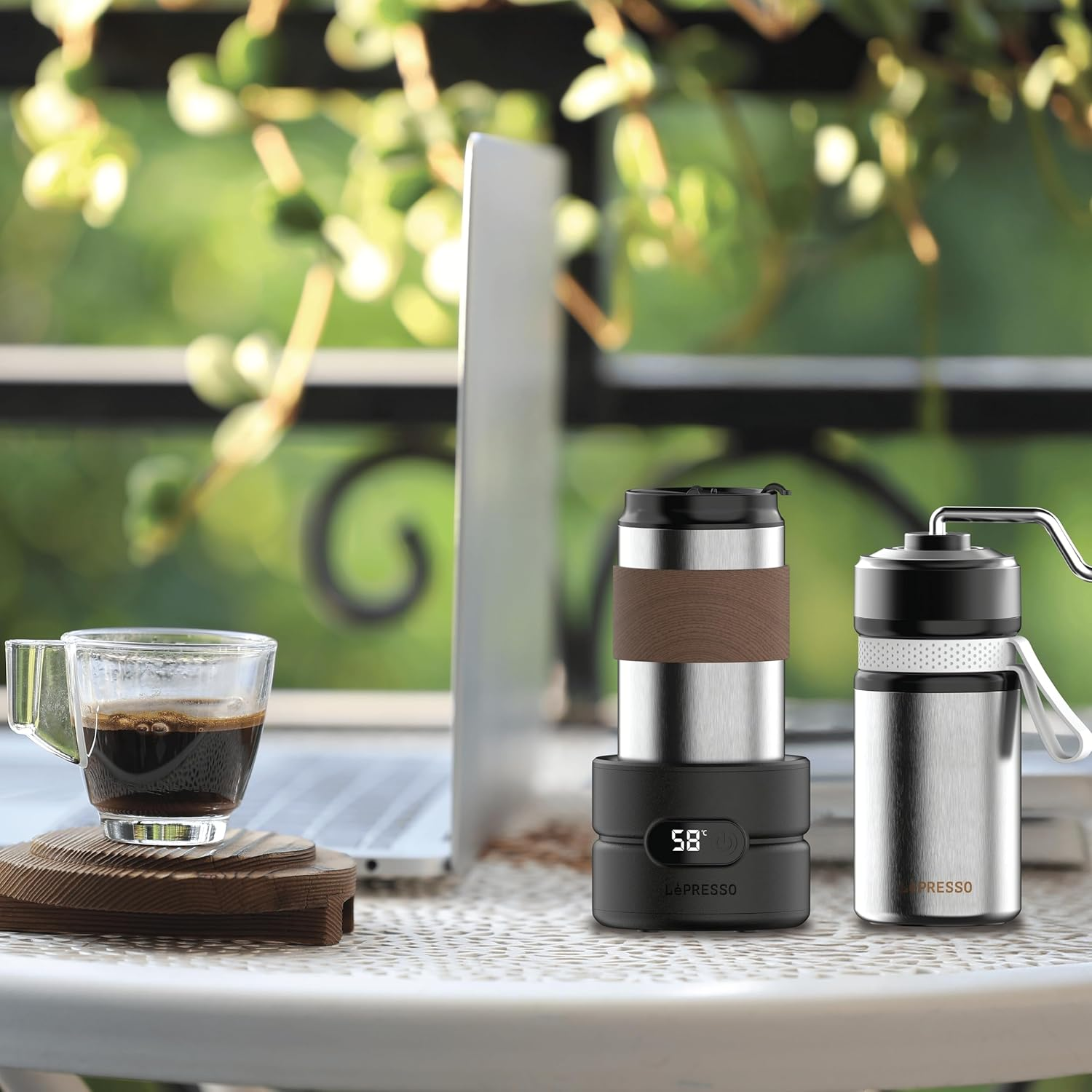 LePresso Grindgo Quattro 4-In-1 Outdoor Coffee Set er - Silver