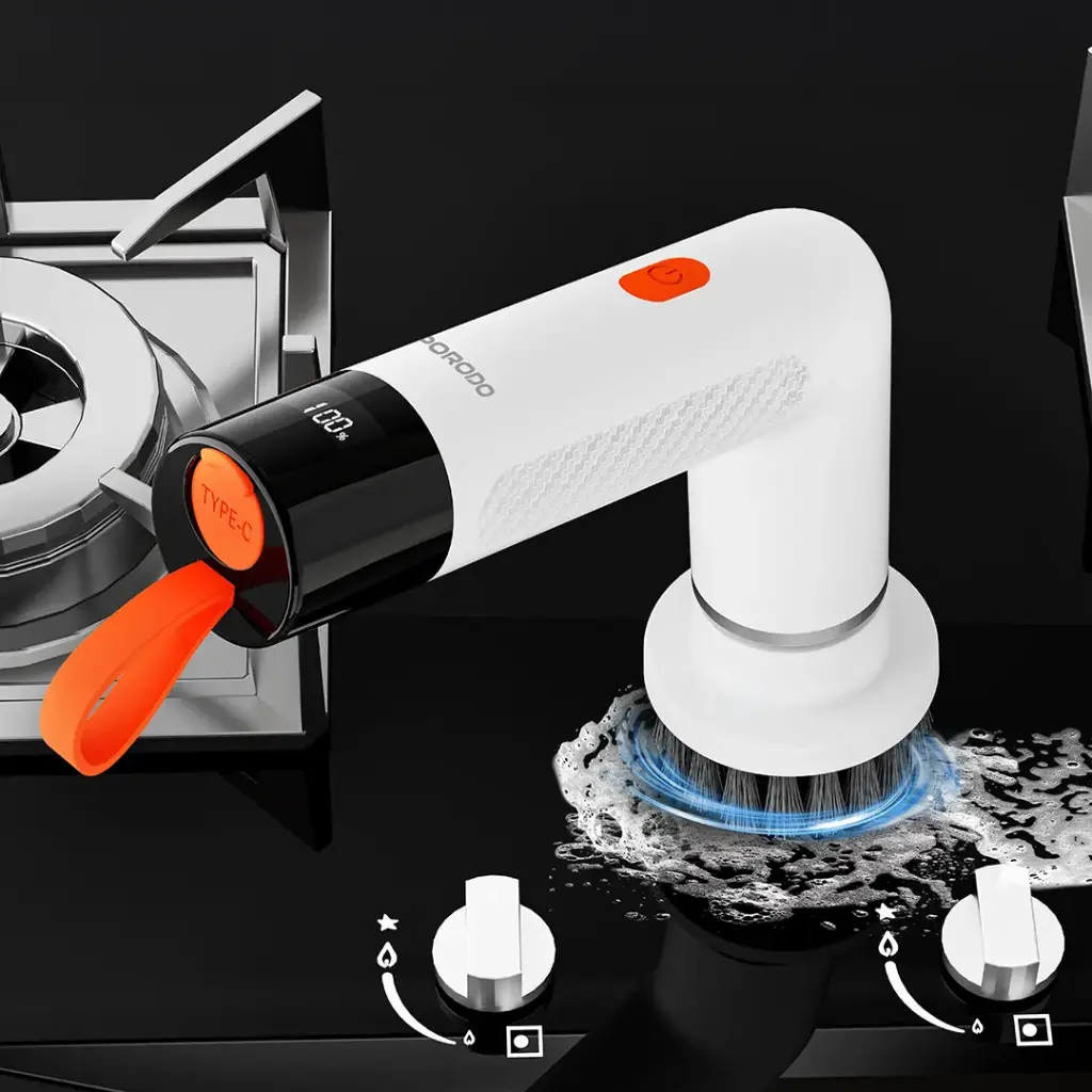Porodo Lifestyle Mini Spin 10W Mini Electric Cleaning Brush with 5 heads