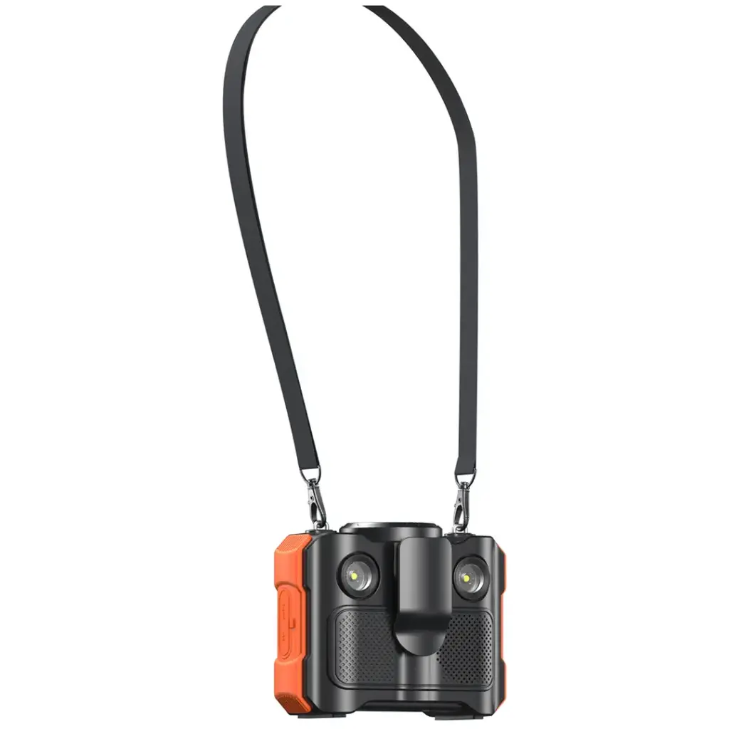 Porodo Lifestyle 8000 mAh Waistfan With Blue Tooth Speaker- Black/Orange