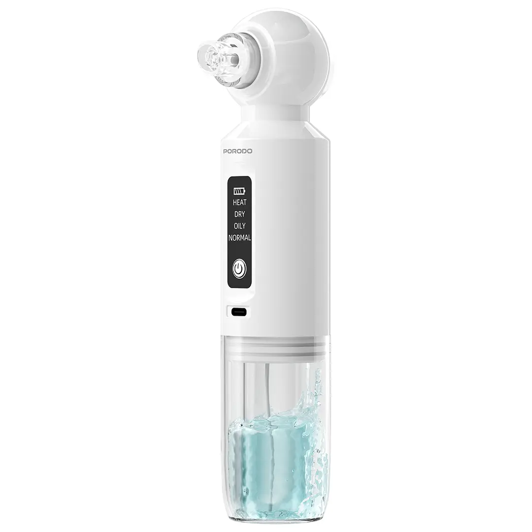 Porodo Lifestyle Deep Facial Blackhead Remover 2.8W White with Heating Function and 6 Heads