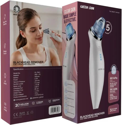 Green Lion Blackhead Remover 5 in 1 Skin Care Solution - White