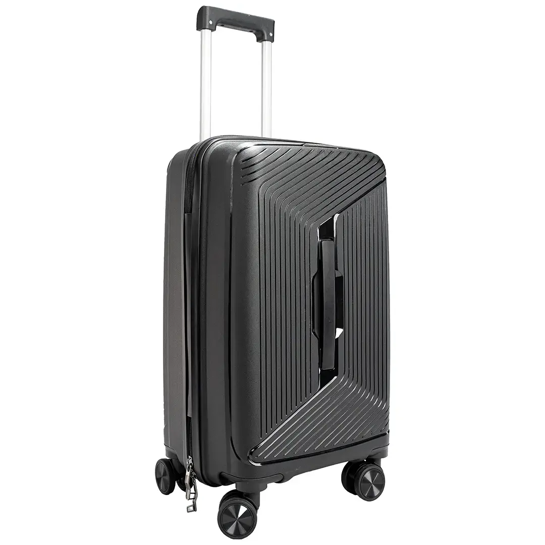 Levelo Tenax PP Unbreakable Set Of 3 Travel Luggage - Black