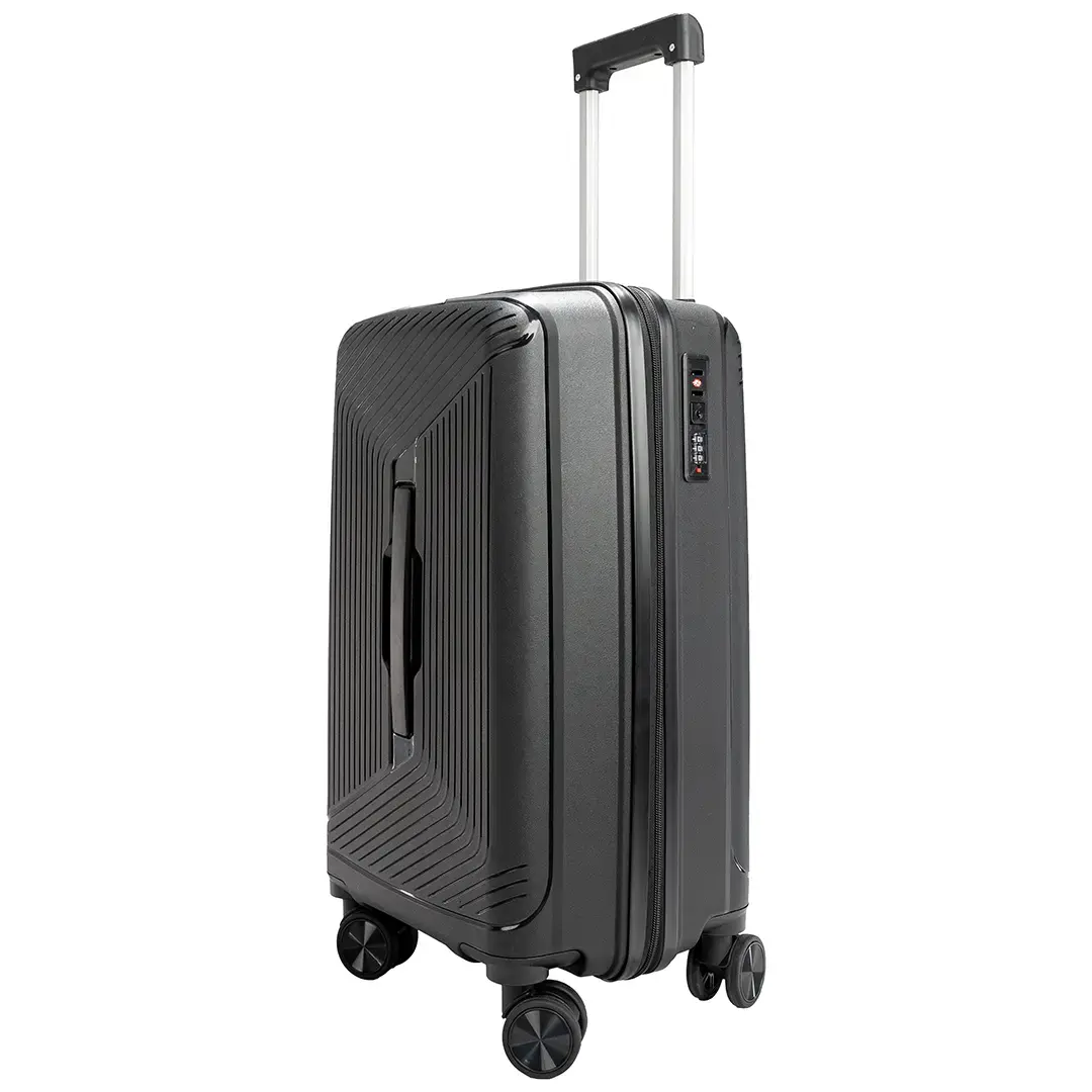 Levelo Tenax PP Unbreakable Set Of 3 Travel Luggage - Black