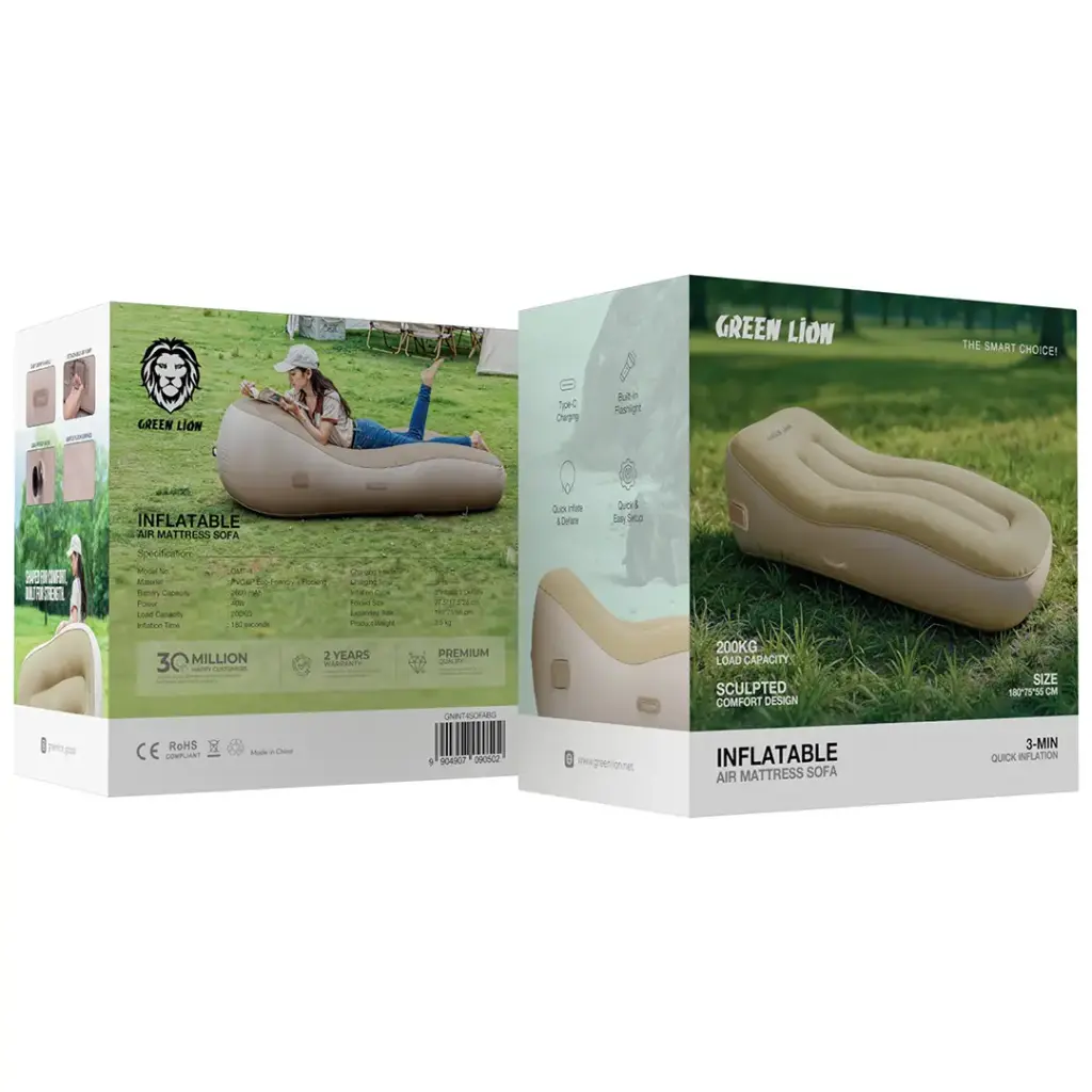 Green Lion Inflatable Air Mattress Sofa - Beige