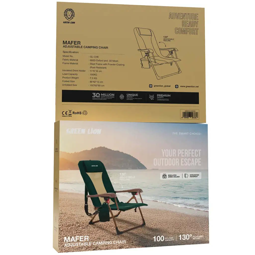 Green Lion Mafer Adjustable Camping Chair