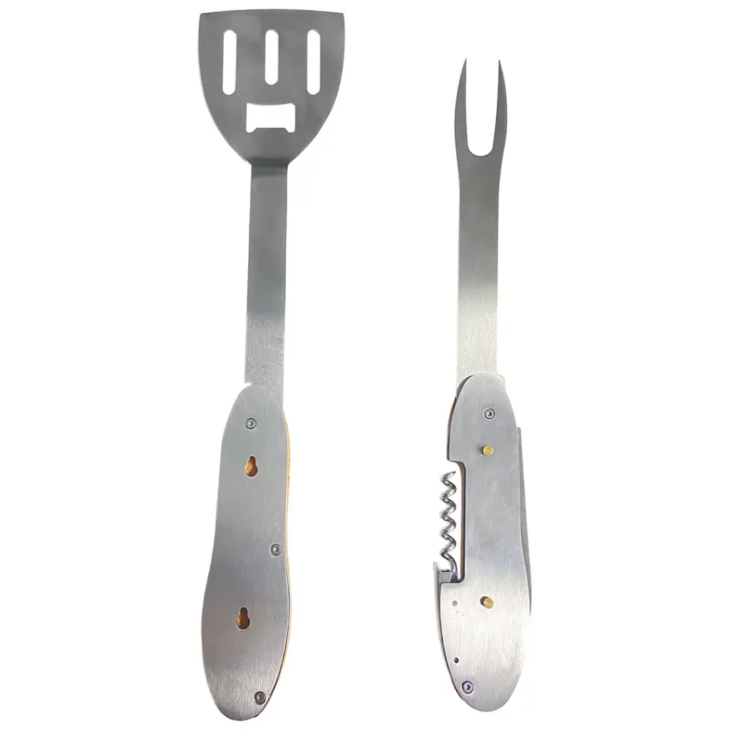 Green Lion Multifunction 5 in 1 BBQ Tool Set - Wood